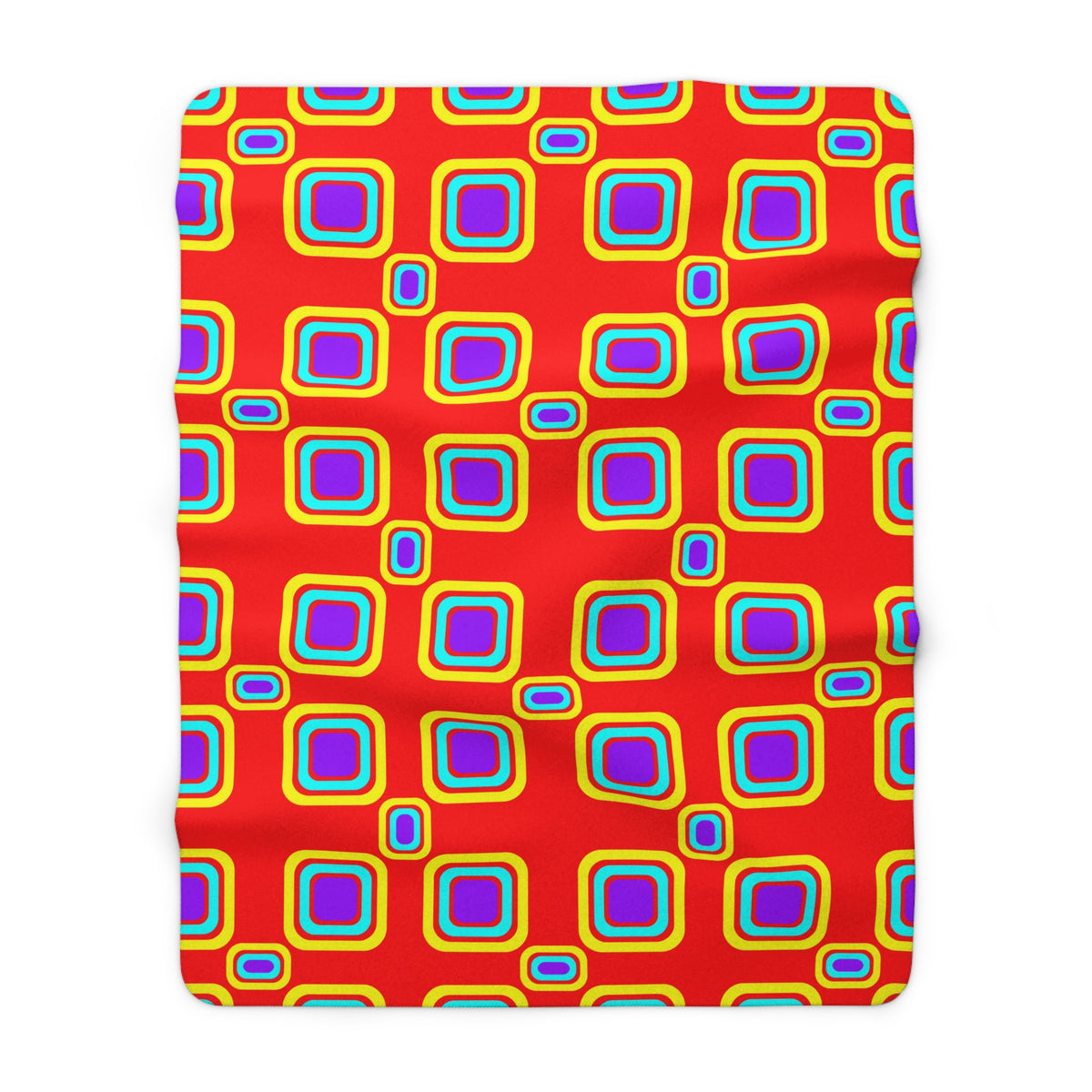Big Ripple Squares Sherpa Fleece Blanket – Op-Art Concentric Squares Pattern