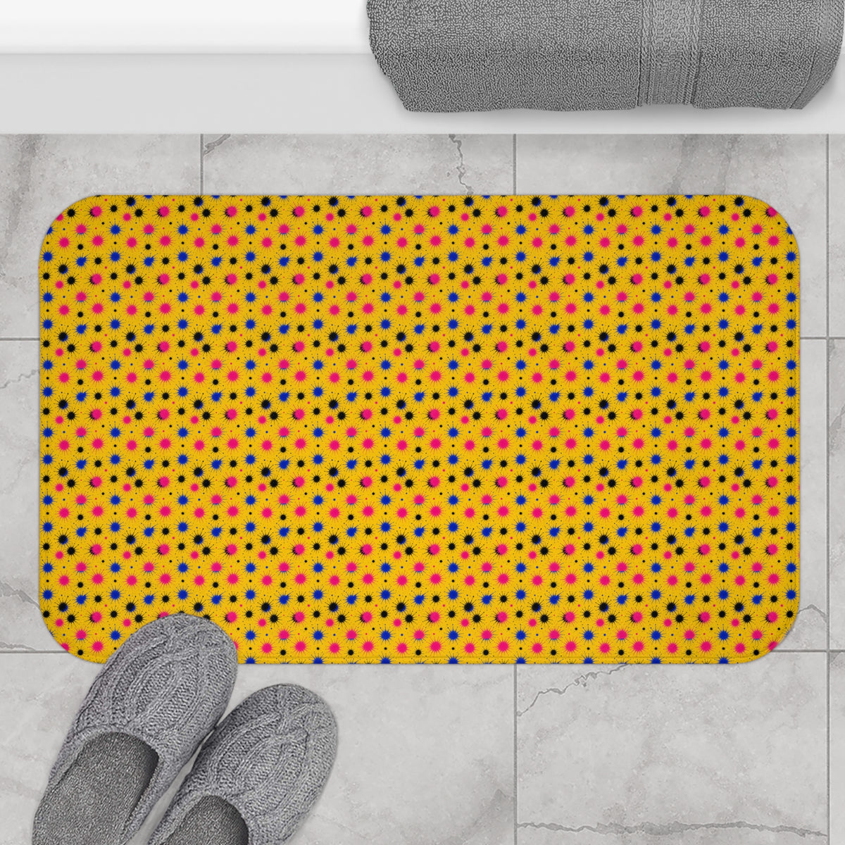 Splash Crowns Bath Mat – Ink Splash Pattern