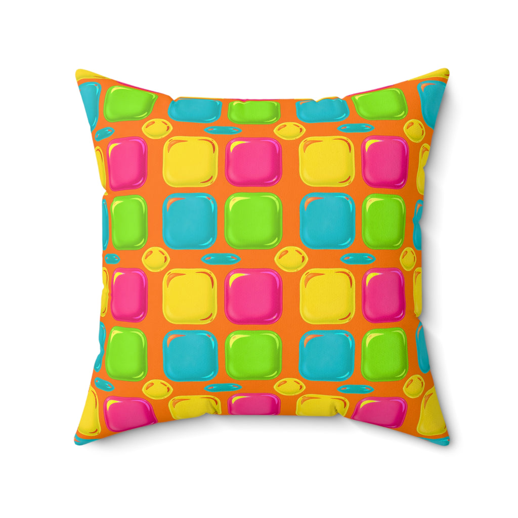 Giant Puffy Glass Cushions Faux Suede Cushion – Hot Citrus Festive