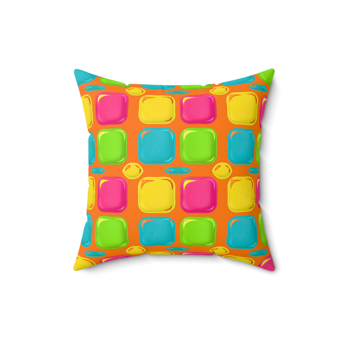 Giant Puffy Glass Cushions Faux Suede Cushion – Hot Citrus Festive
