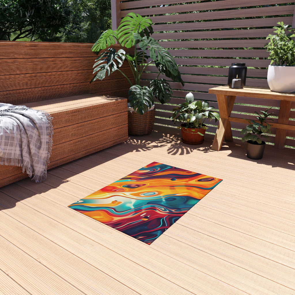 Psychedelic Lava Flow Outdoor Rug – Psychedelic Fluid Art