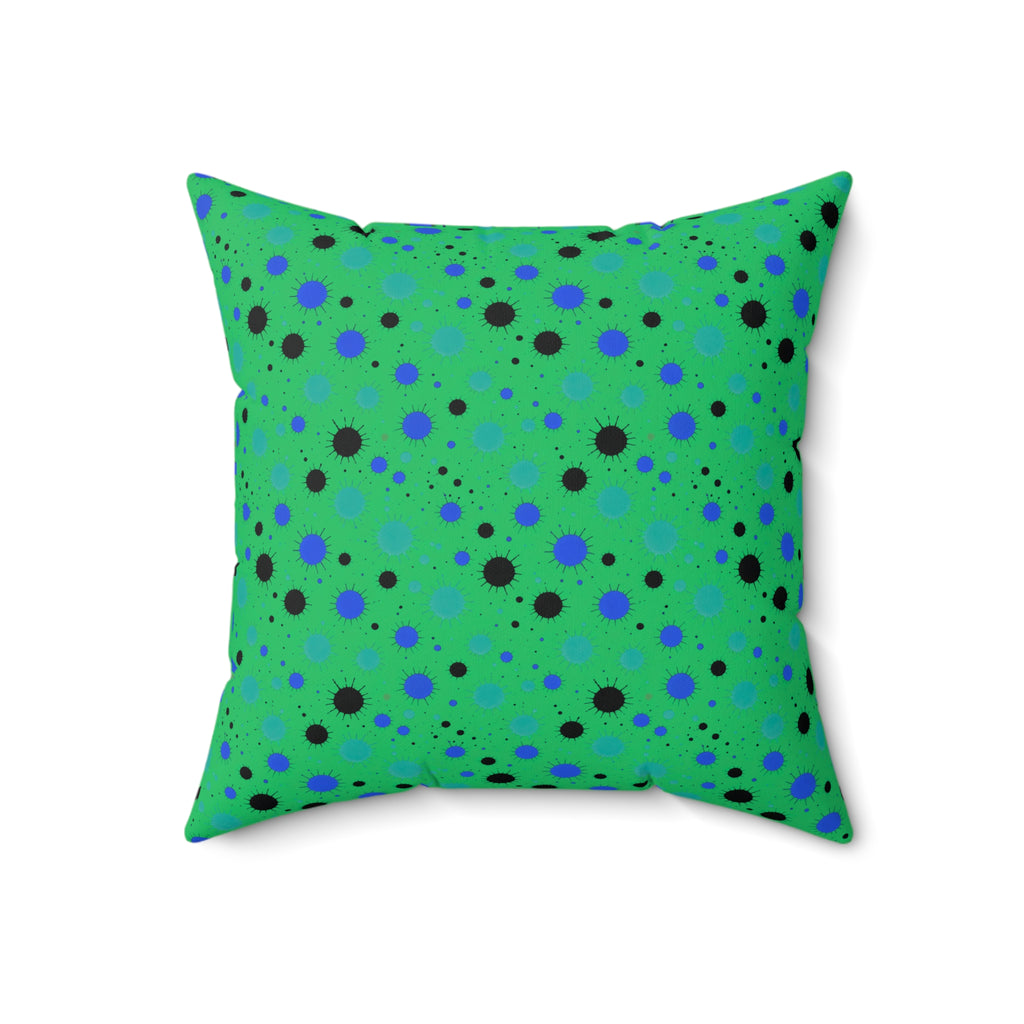 Blot Burst Faux Suede Cushion – Ocean Jewel
