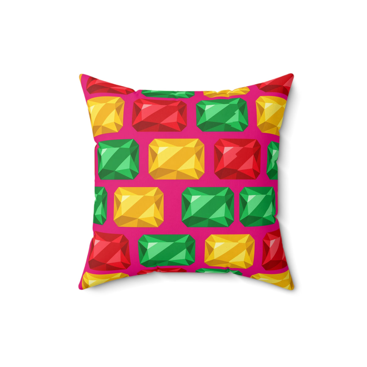 Big Stacked Gem Bars Faux Suede Cushion – Geometric Blocks Pattern