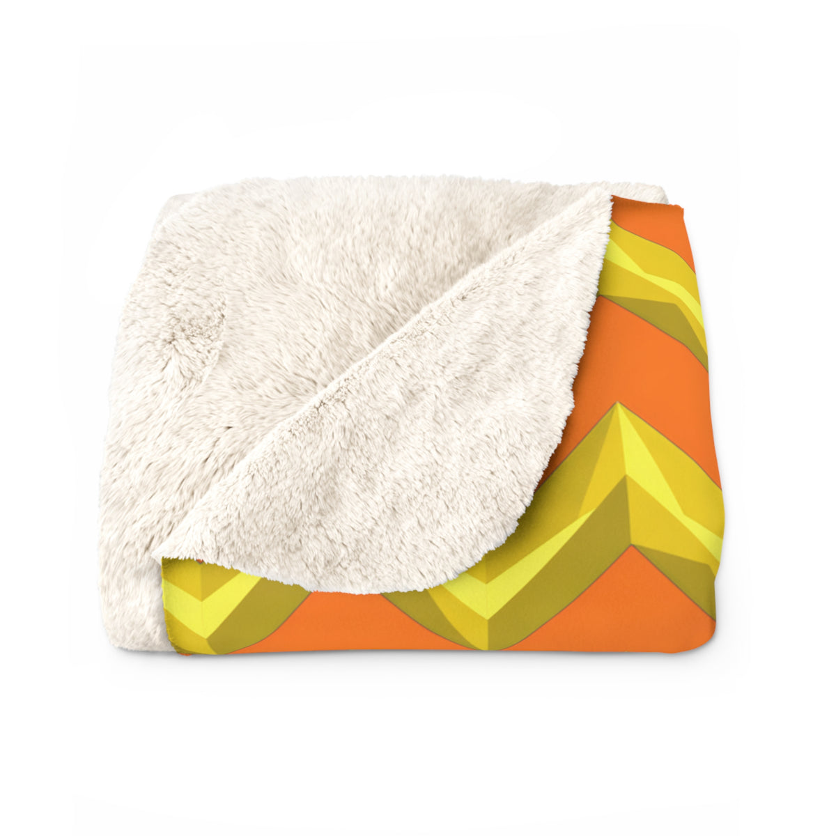 Broad Cut-Gem Chevrons Sherpa Fleece Blanket – Hot Citrus Festive