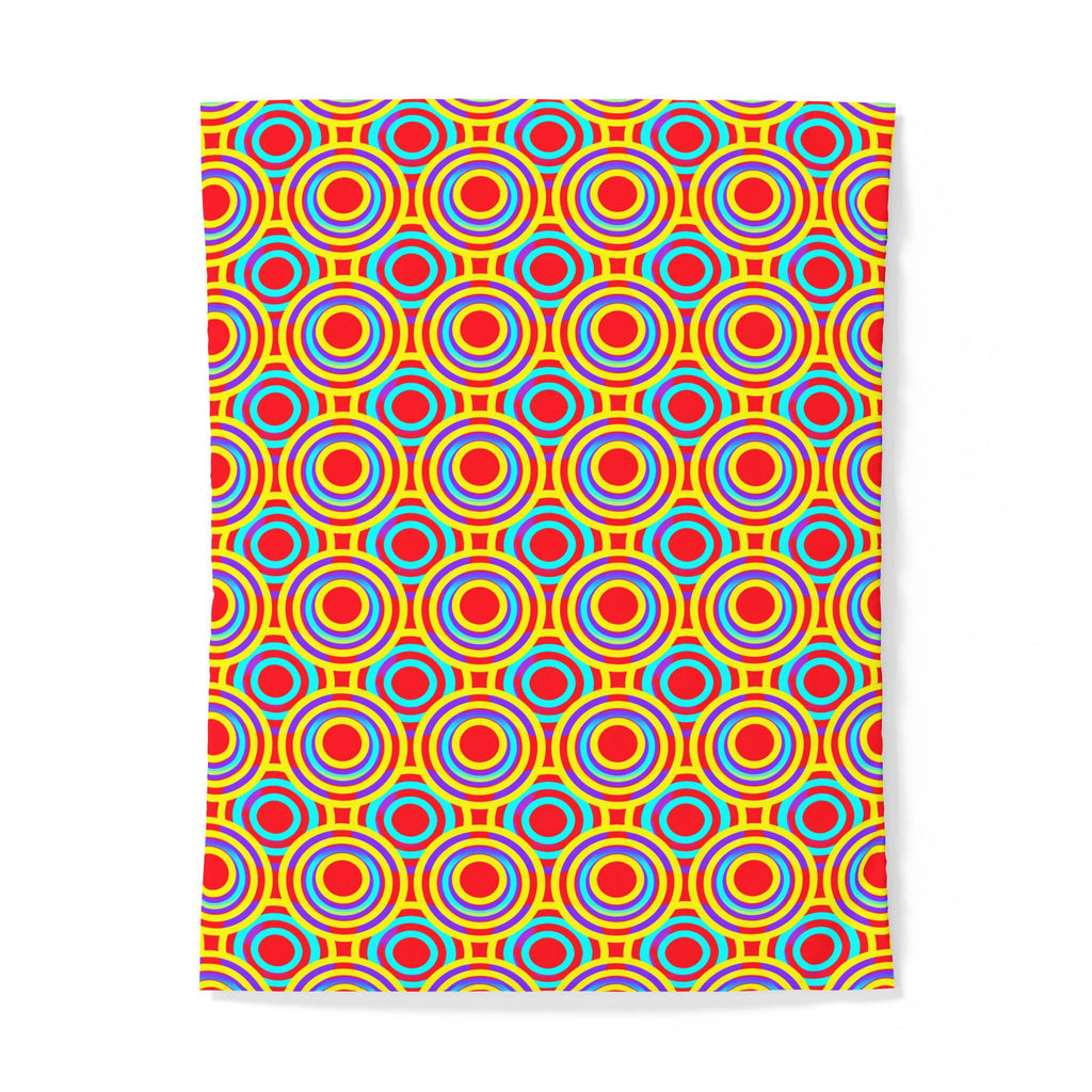 Interlocking Ring Ripples Cotton Duvet Cover – Op-Art Circles Pattern