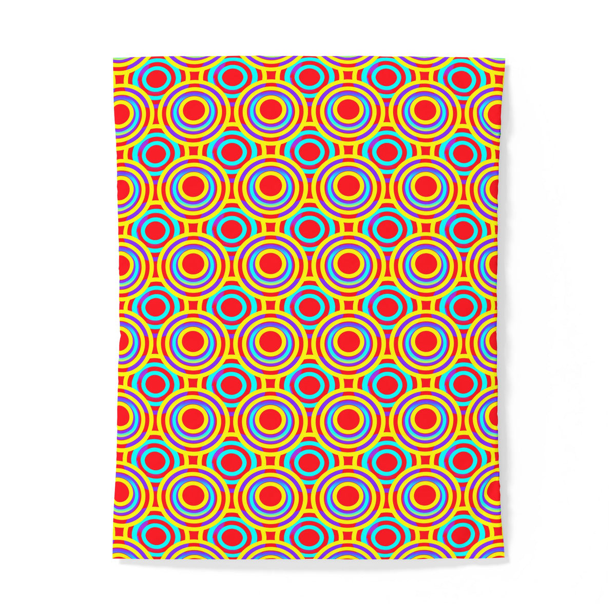 Interlocking Ring Ripples Cotton Duvet Cover – Op-Art Circles Pattern