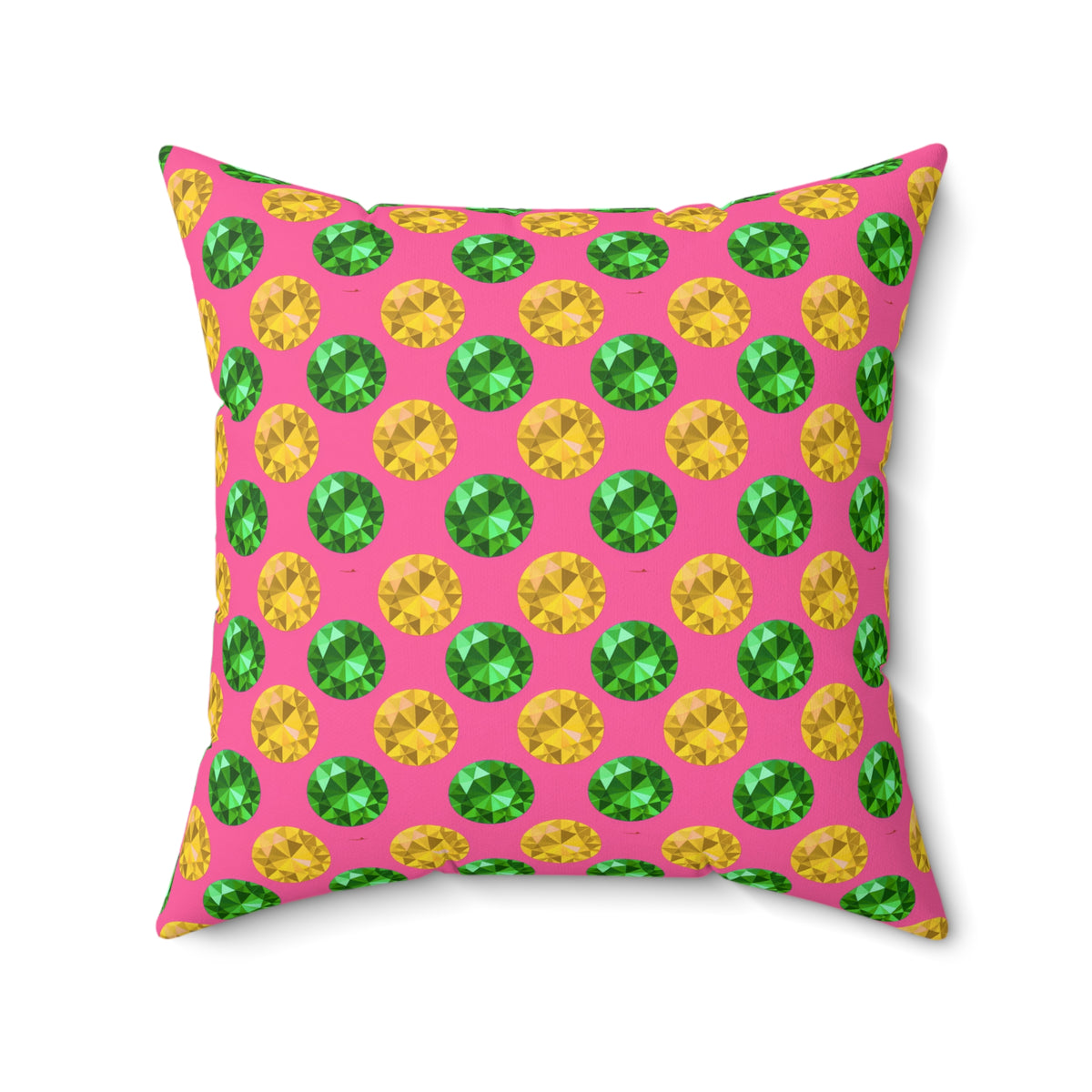 Half-Drop Gem Grid Faux Suede Cushion – Candy Christmas