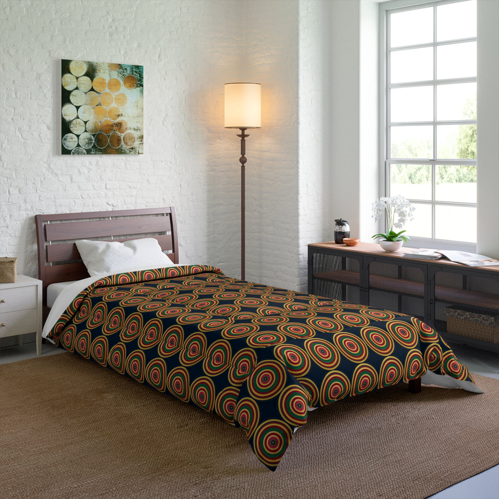 Op-Art Jewel Rings Comforter – Kaleidoscopic Pattern