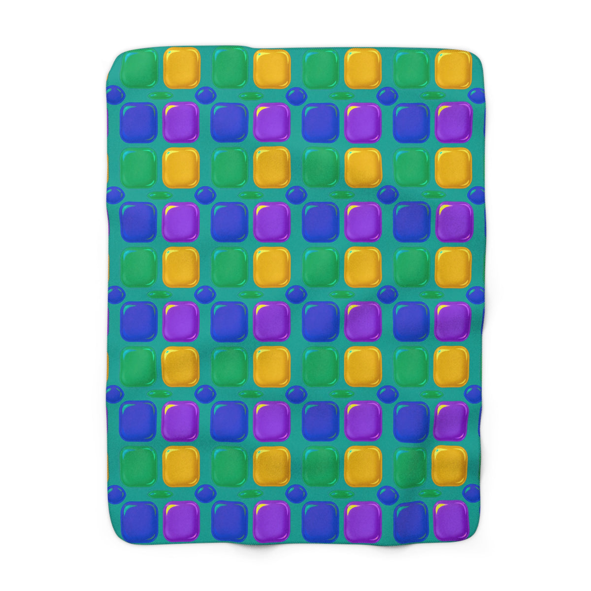 Giant Puffy Glass Cushions Sherpa Fleece Blanket – Peacock Jewel