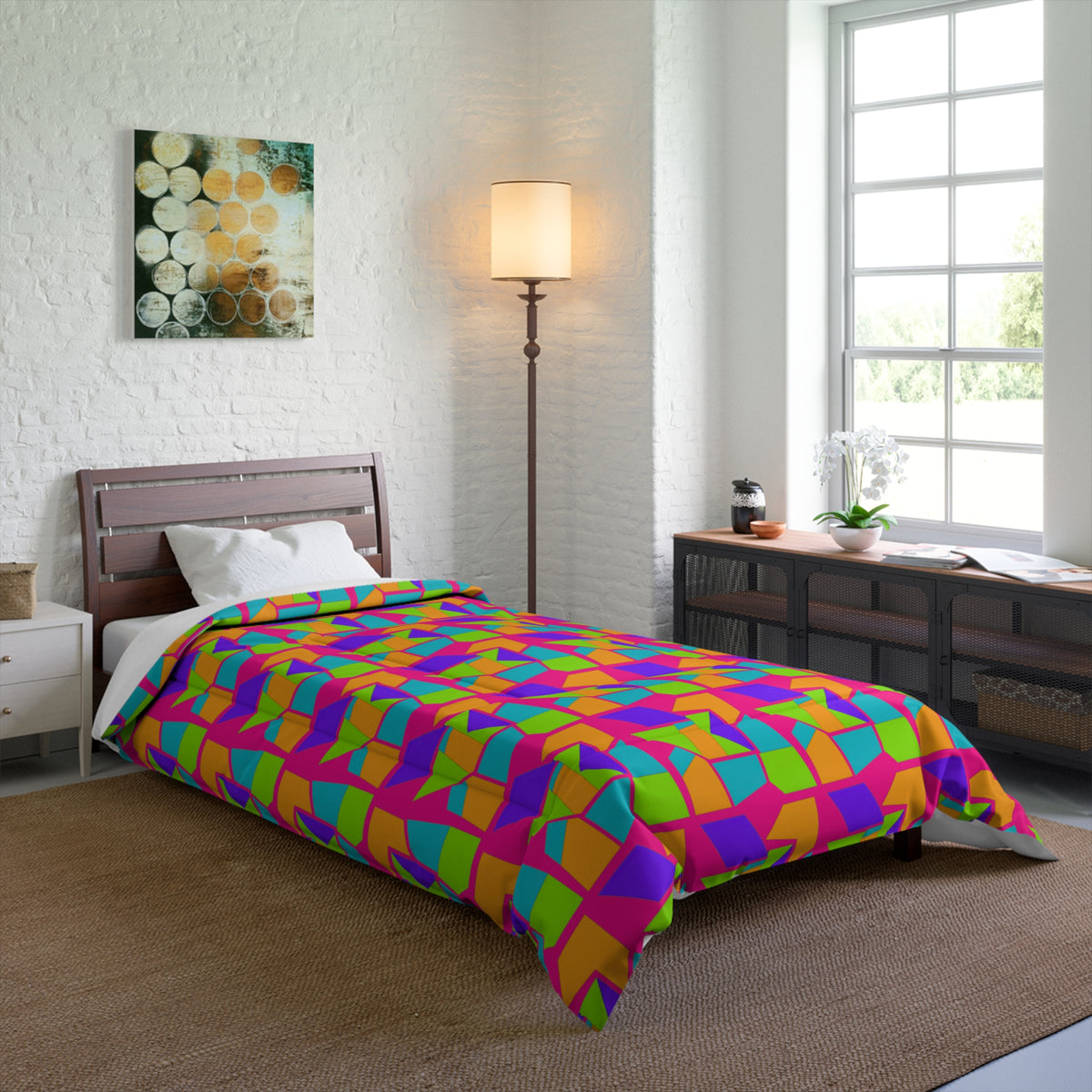 Cubist Block Quilt Comforter – Tropical Punch