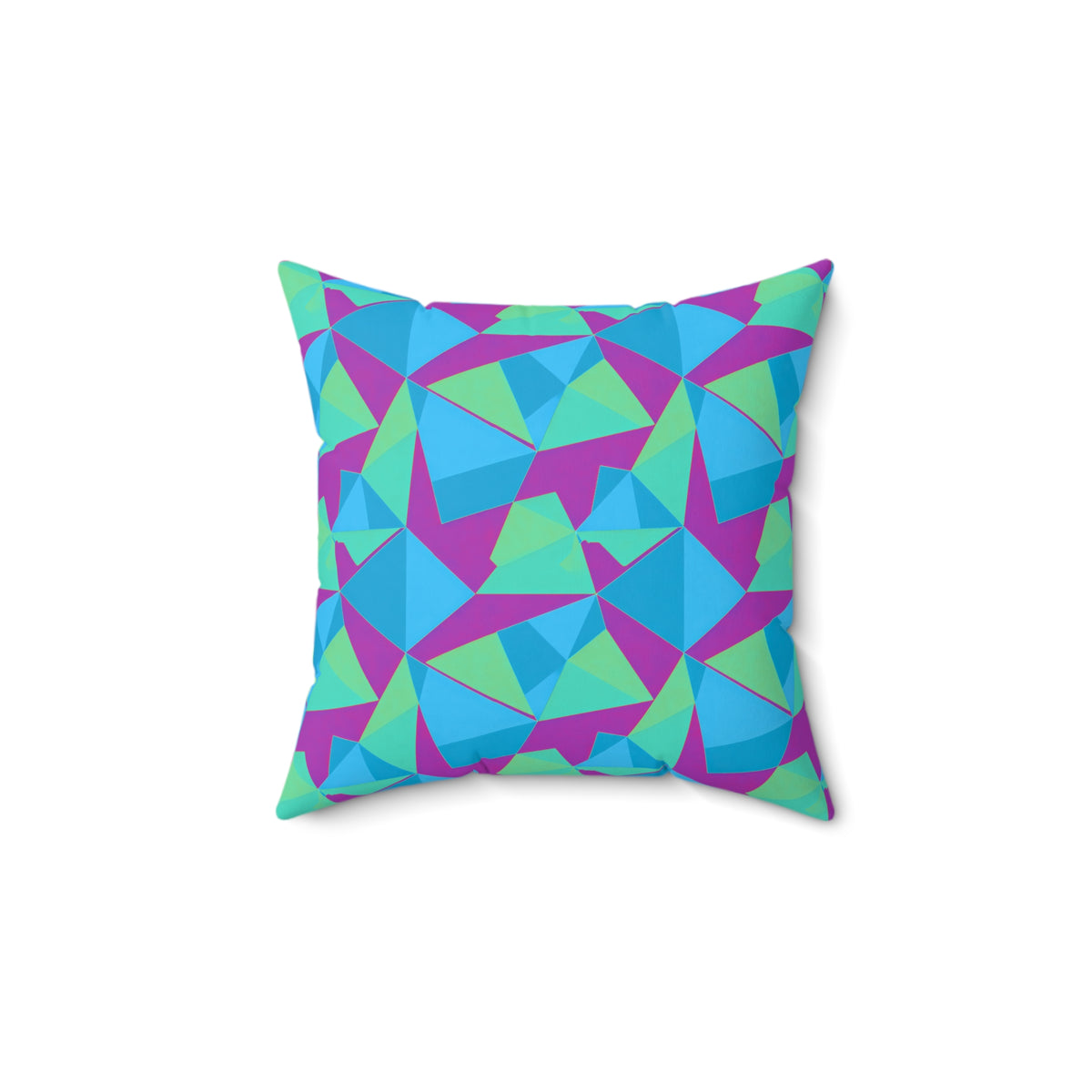Faceted Panels Faux Suede Cushion – Ice Jewel