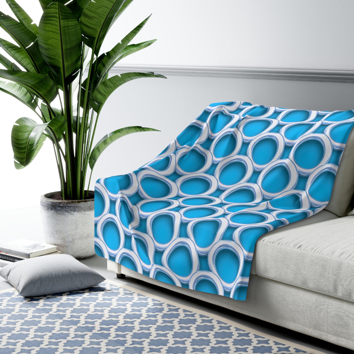 Big Silver Ring Weave Sherpa Fleece Blanket – Ice Jewel