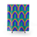 Grand Stepped Arches Shower Curtain – Peacock Jewel