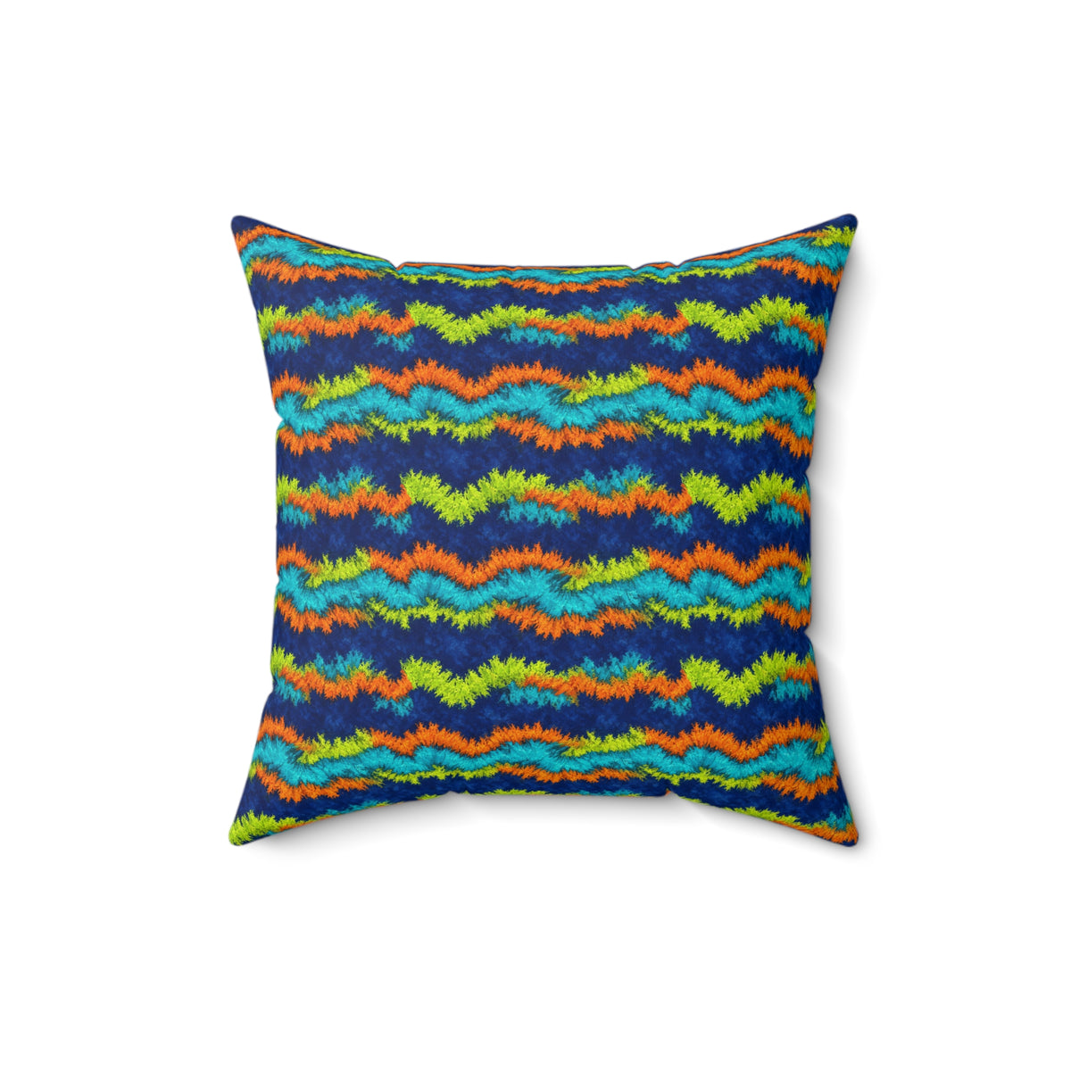 Crinkle Fold Bands Faux Suede Cushion – Tie-Dye Pattern