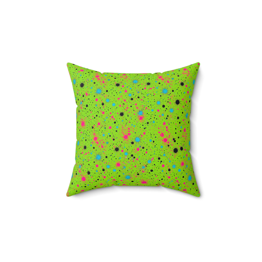 Pink Spray Field Faux Suede Cushion – Tropical Punch