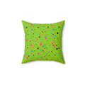 Pink Spray Field Faux Suede Cushion – Tropical Punch