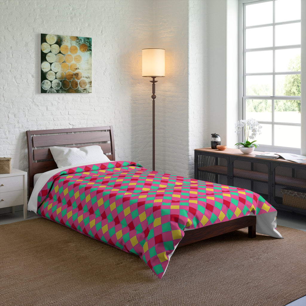 Jewel Harlequin Check Comforter – Candy Christmas
