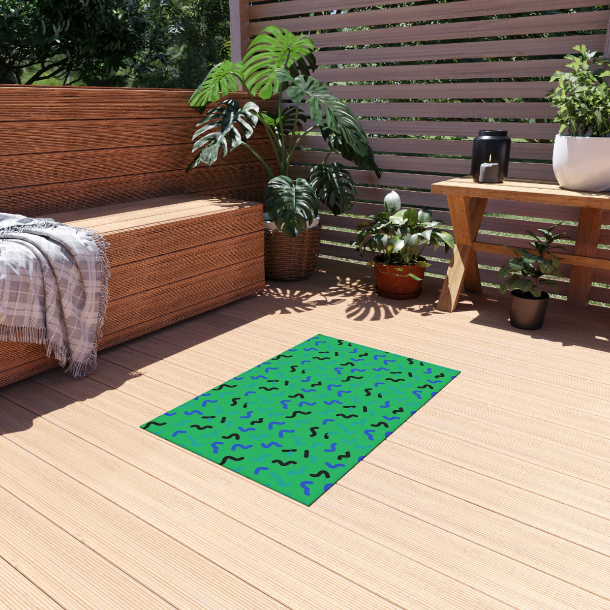 Squiggle Strokes Outdoor Rug – Ocean Jewel