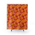 Faceted Gold Panels Shower Curtain – Cranberry Spice