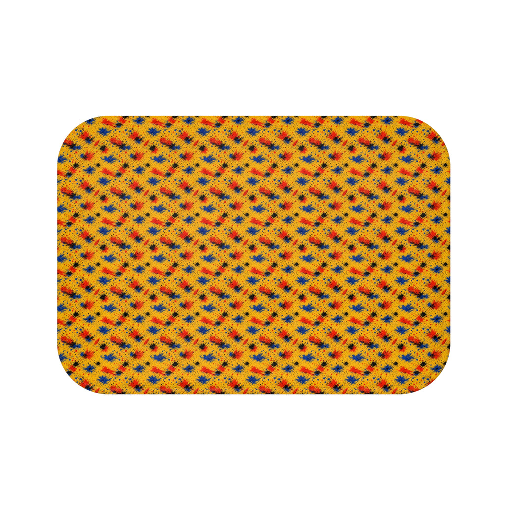 Dragged Smears Bath Mat – Action-Painting Abstract Pattern