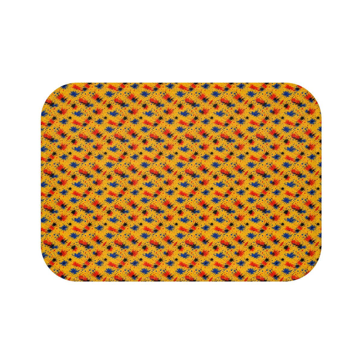 Dragged Smears Bath Mat – Action-Painting Abstract Pattern