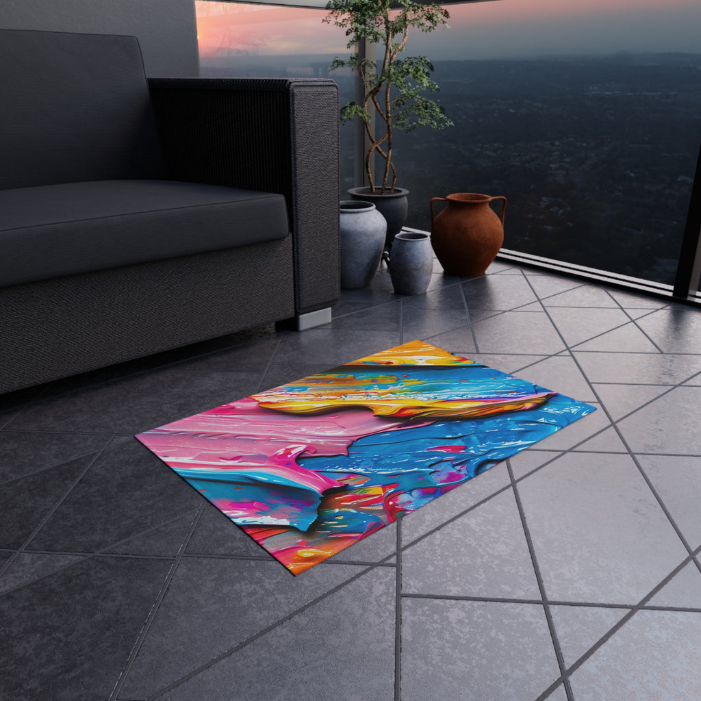 Vivid Paint Strokes Outdoor Rug – Paint Stroke Abstract