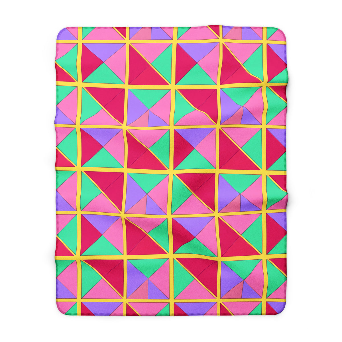 Split Square Fiesta Sherpa Fleece Blanket – Candy Pop on Raspberry