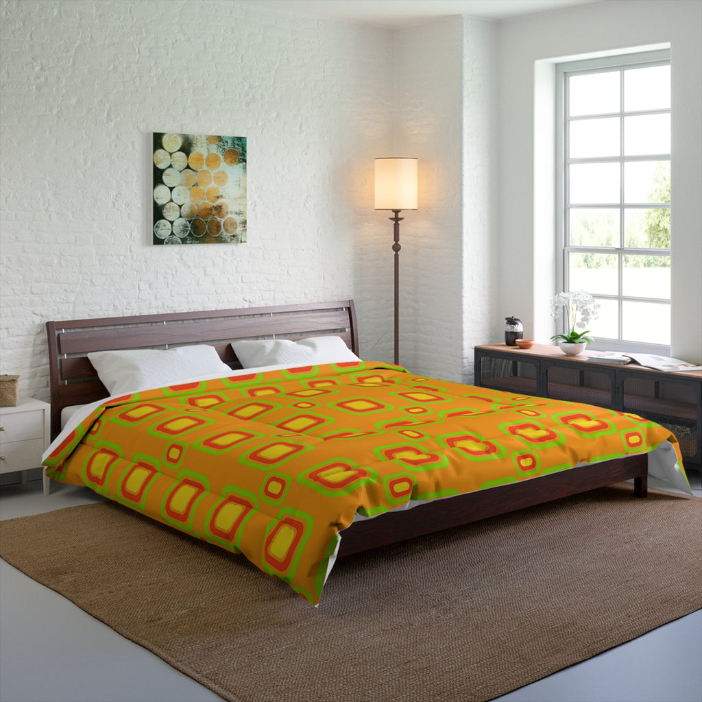 Big Ripple Squares Comforter – Hot Citrus