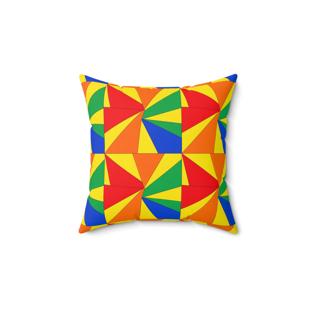 Cubist Sunburst Blocks Faux Suede Cushion – Cubist Geometric Pattern