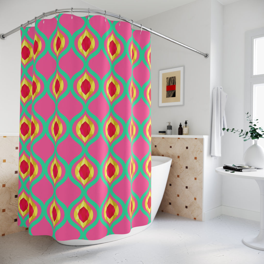 Grand Gold Ogee Lattice II Shower Curtain – Candy Christmas