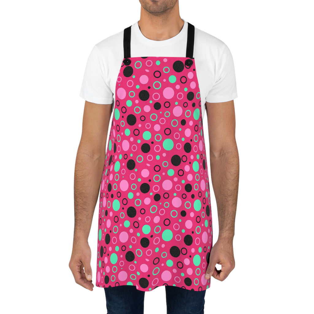 Bubble Outlines Apron – Candy Pop on Raspberry