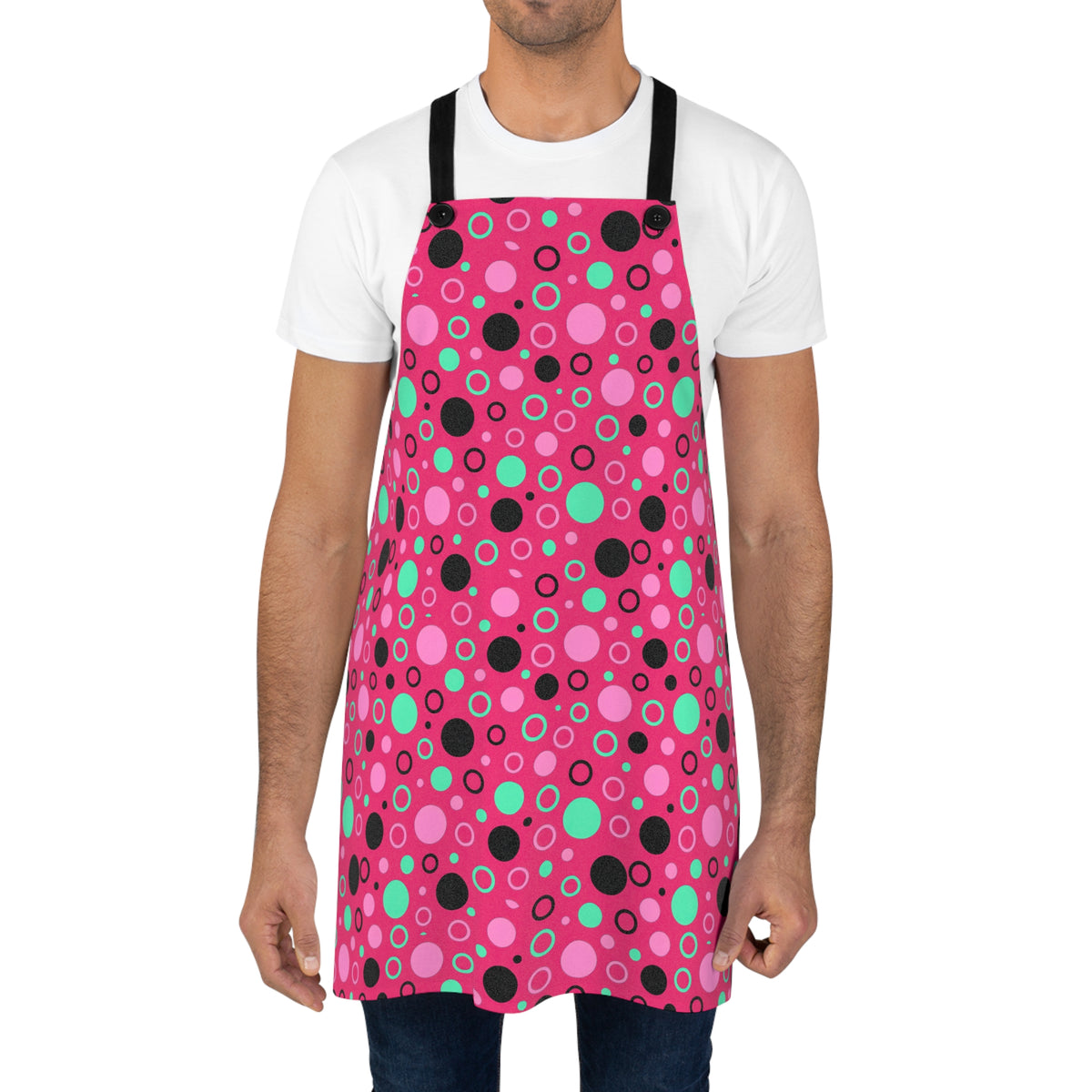 Bubble Outlines Apron – Candy Pop on Raspberry