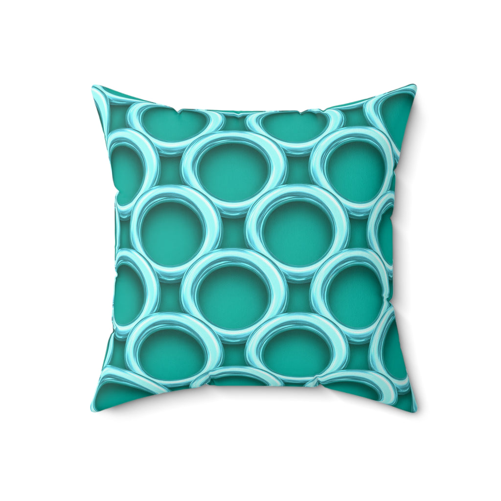 Big Ring Weave Faux Suede Cushion – Peacock Jewel