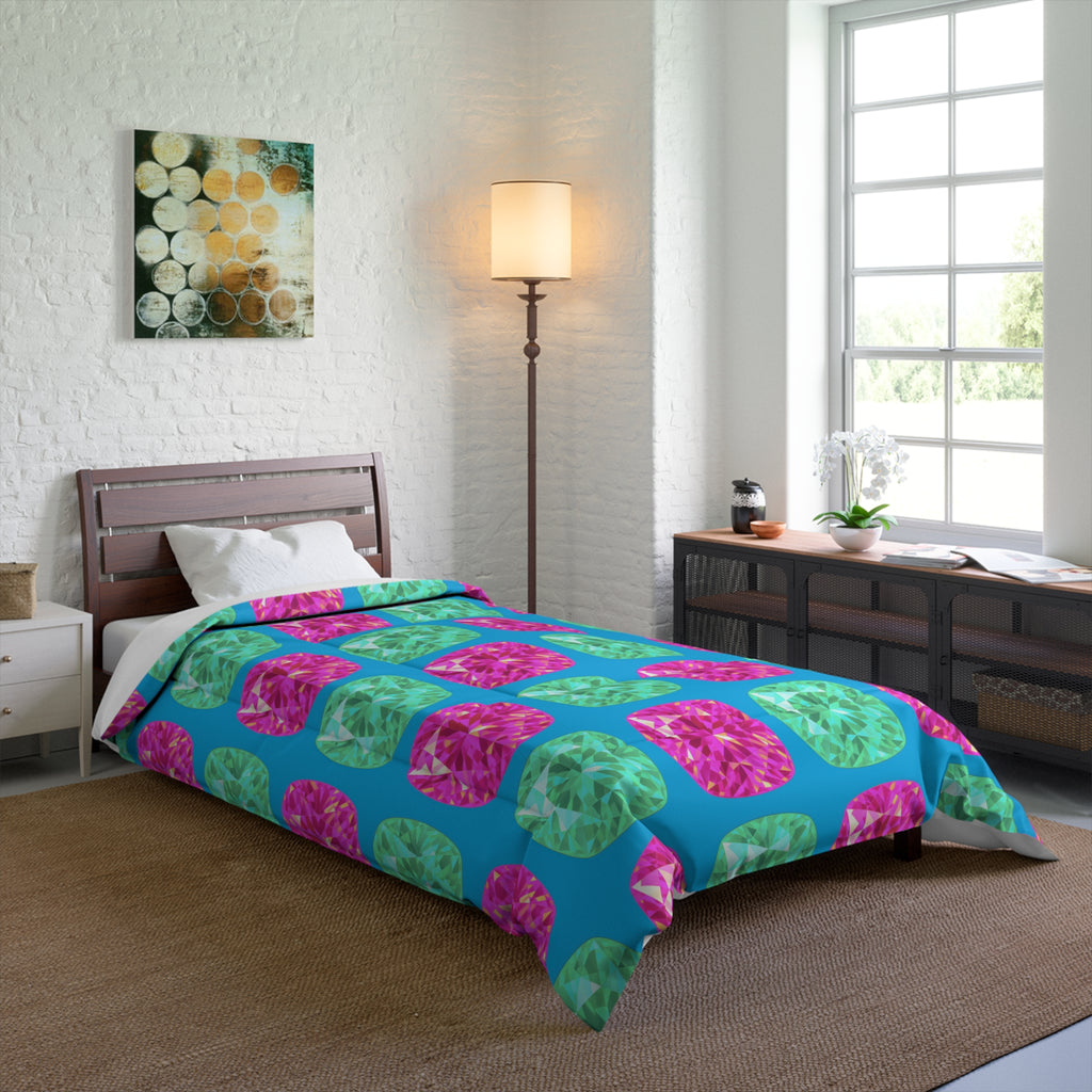 Giant Cut Gem Grid Comforter – Ice Jewel