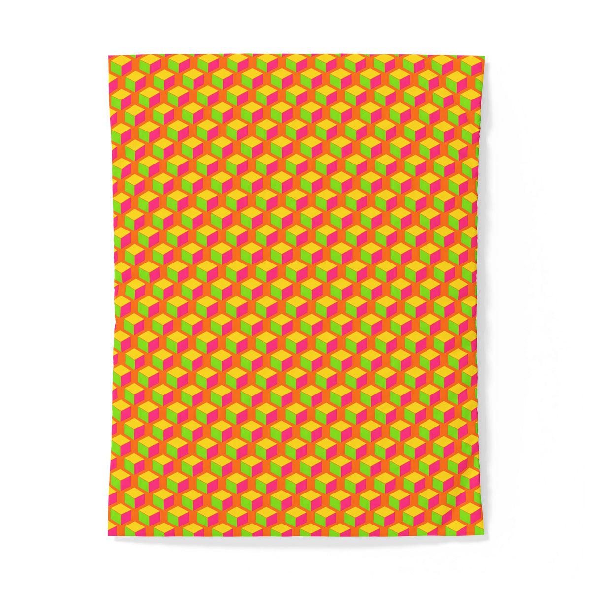 Giant Faceted Cubes II Cotton Duvet Cover – Hot Citrus Festive