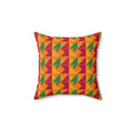 Jewel Block Quilt Faux Suede Cushion – Cranberry Spice