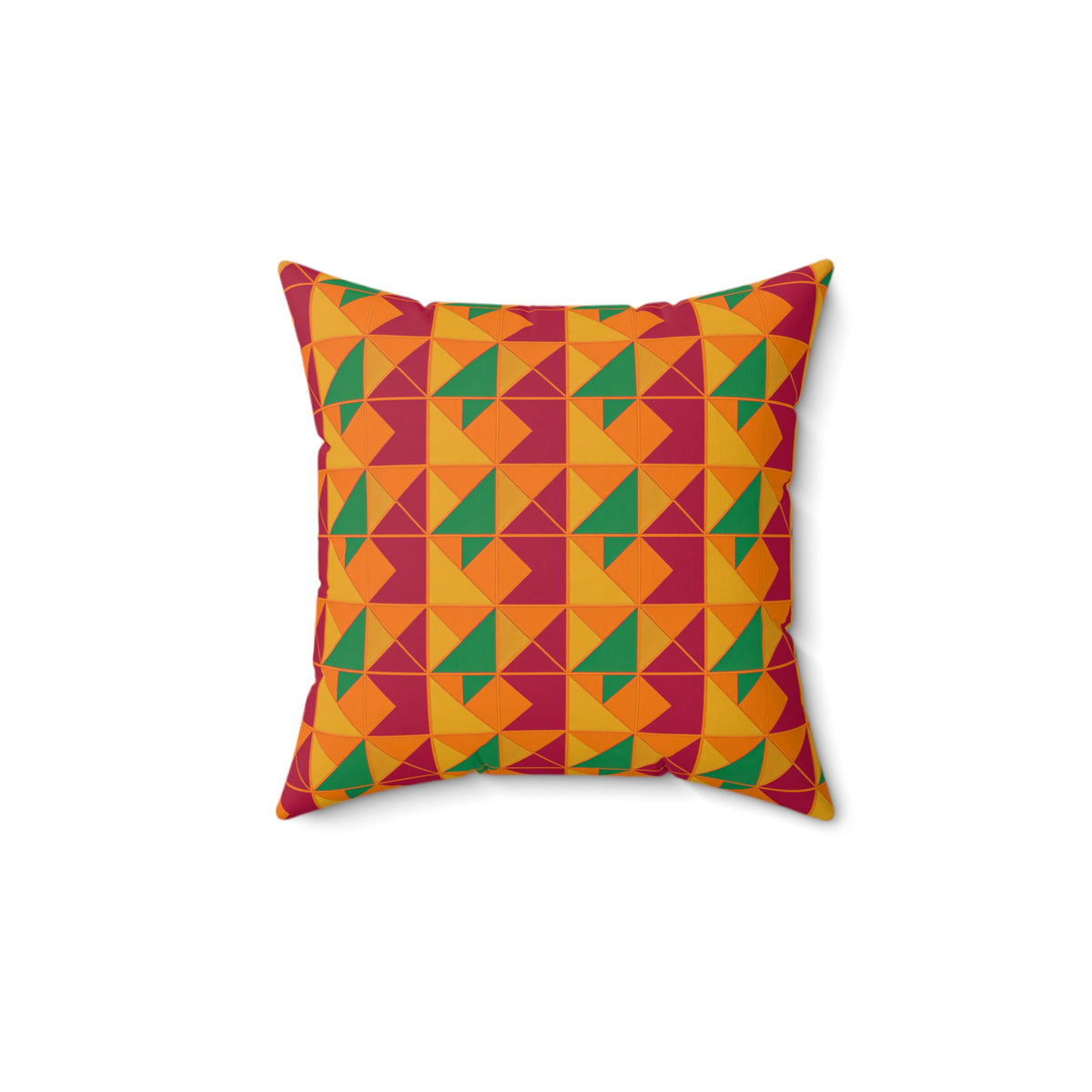 Jewel Block Quilt Faux Suede Cushion – Cranberry Spice