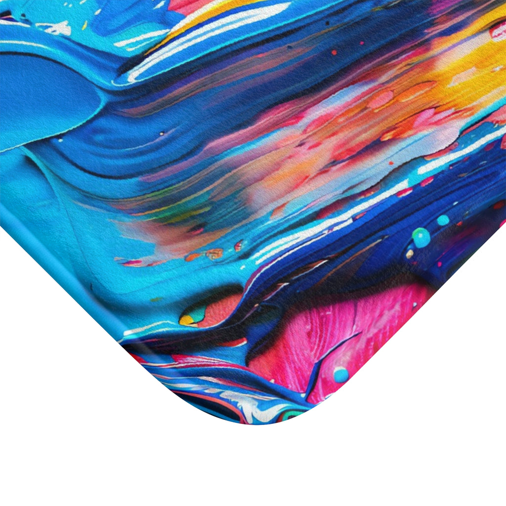 Rainbow Paint Smear Bath Mat – Paint Stroke Abstract