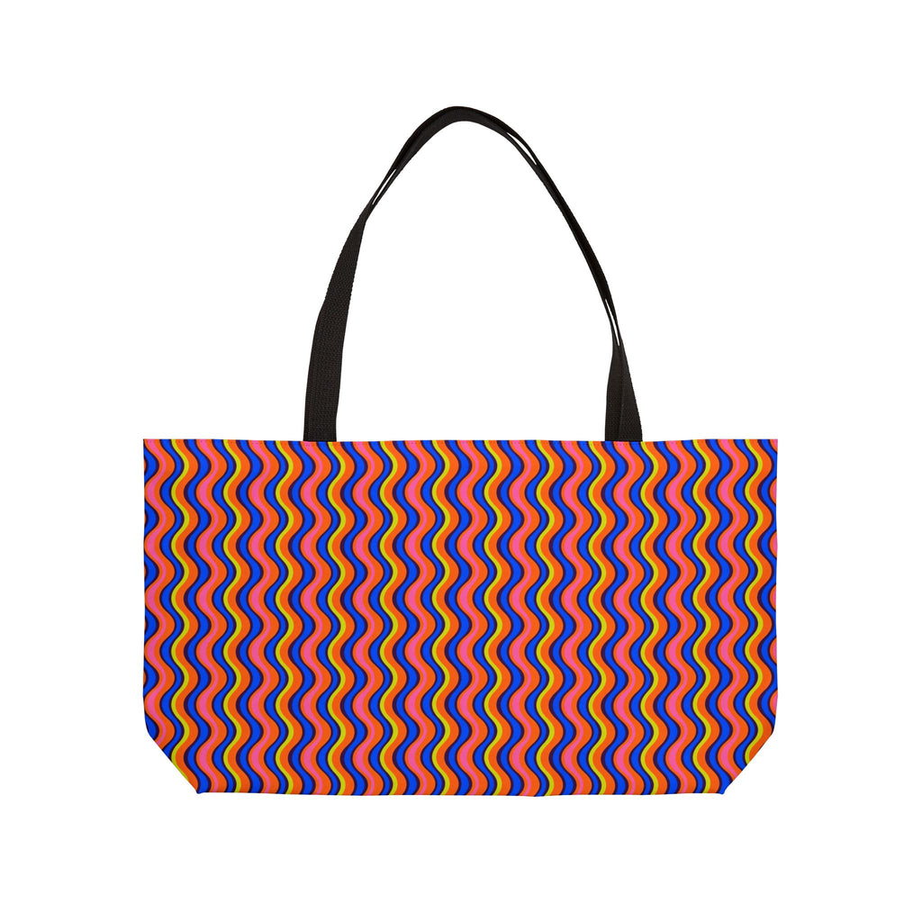 Warped Circus Stripes Weekender Tote Bag – Op-Art Pattern