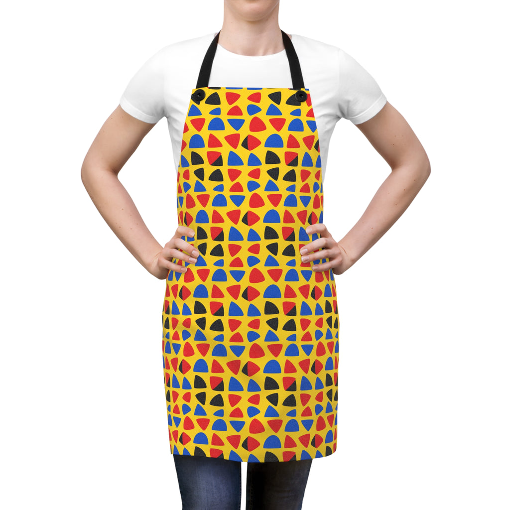 Cut-Out Arcs Yellow Apron – Cut-Paper Abstract Pattern