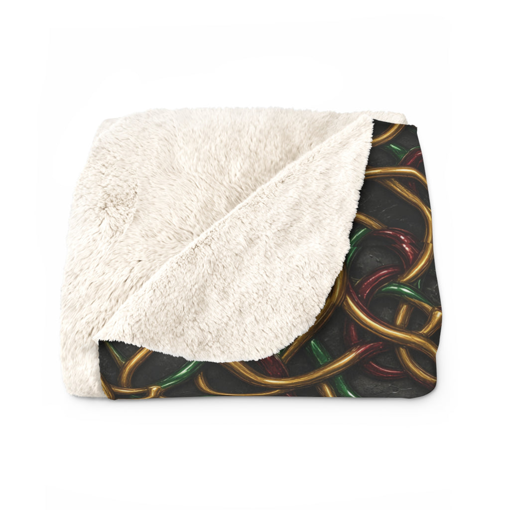 Jewel Metal Weave Sherpa Fleece Blanket – Holographic-Look Metal Pattern