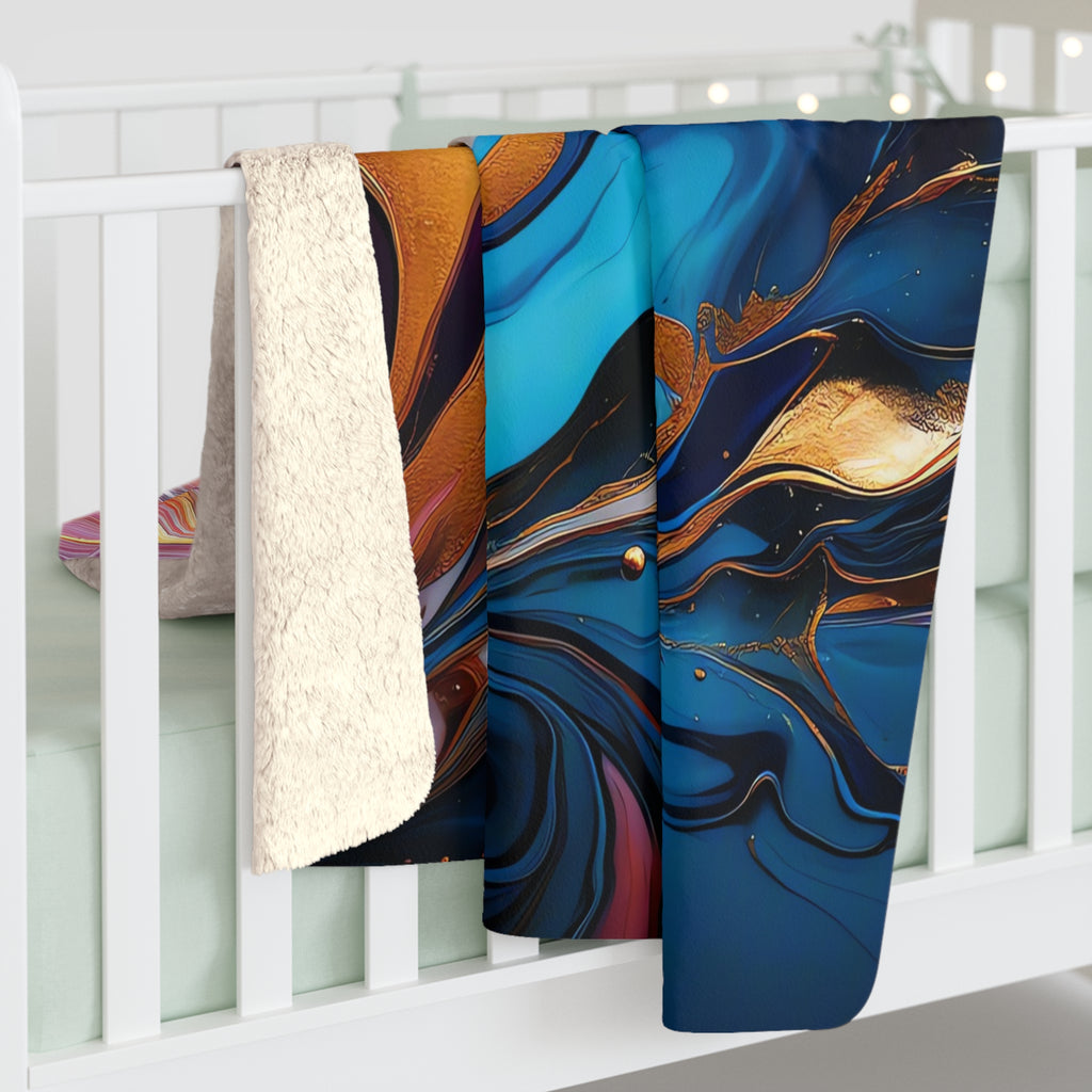 Gilded Fluid Swirl Sherpa Fleece Blanket – Fluid Pour Art
