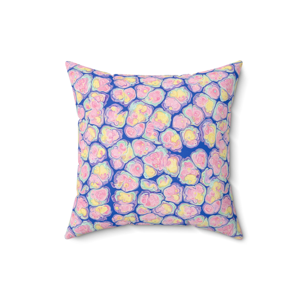 Candy Cell Pour Faux Suede Cushion – Candy Fluid Art Pattern