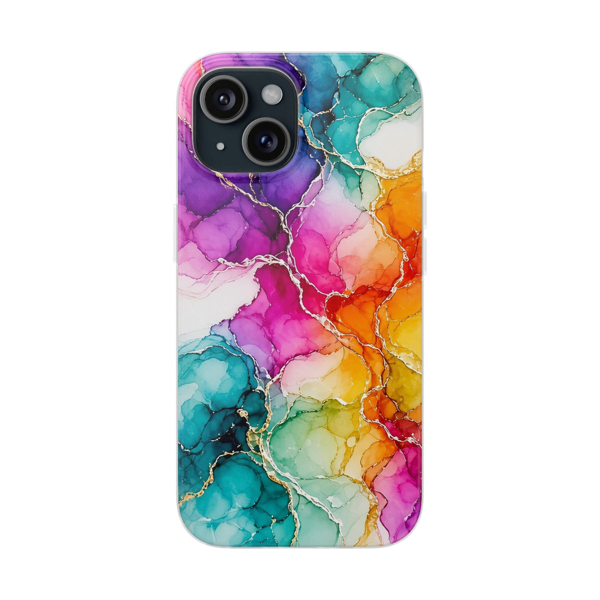 Rainbow Alcohol Ink Bloom Flexi Phone Case