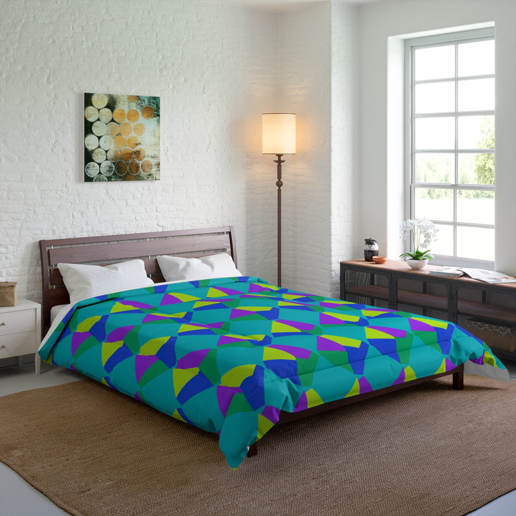 Grand Fractured Rhombus Comforter – Peacock Jewel