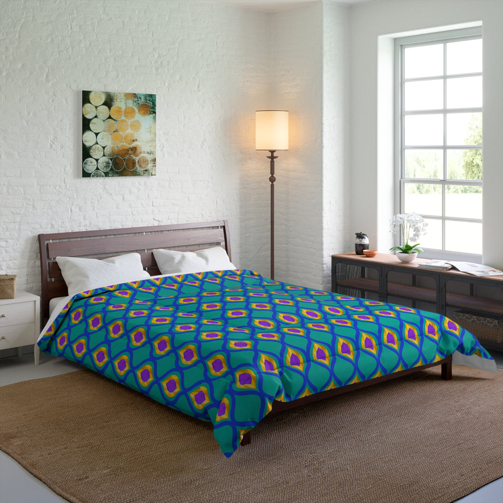 Grand Gold Ogee Lattice II Comforter – Peacock Jewel