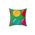 Giant Candy Glass Discs Faux Suede Cushion – Glossy Candy Glass Pattern