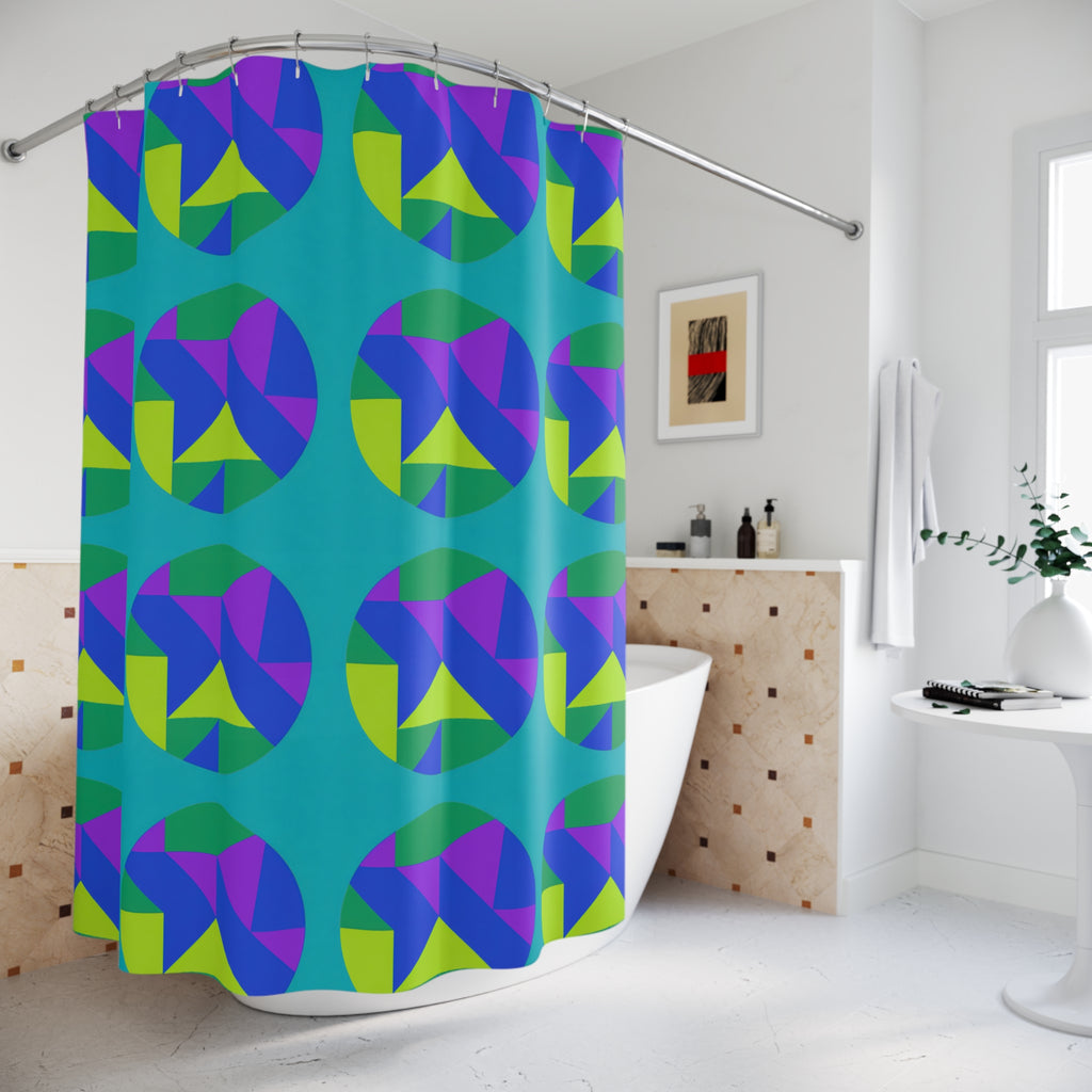 Broken Circle Planes Shower Curtain – Peacock Jewel