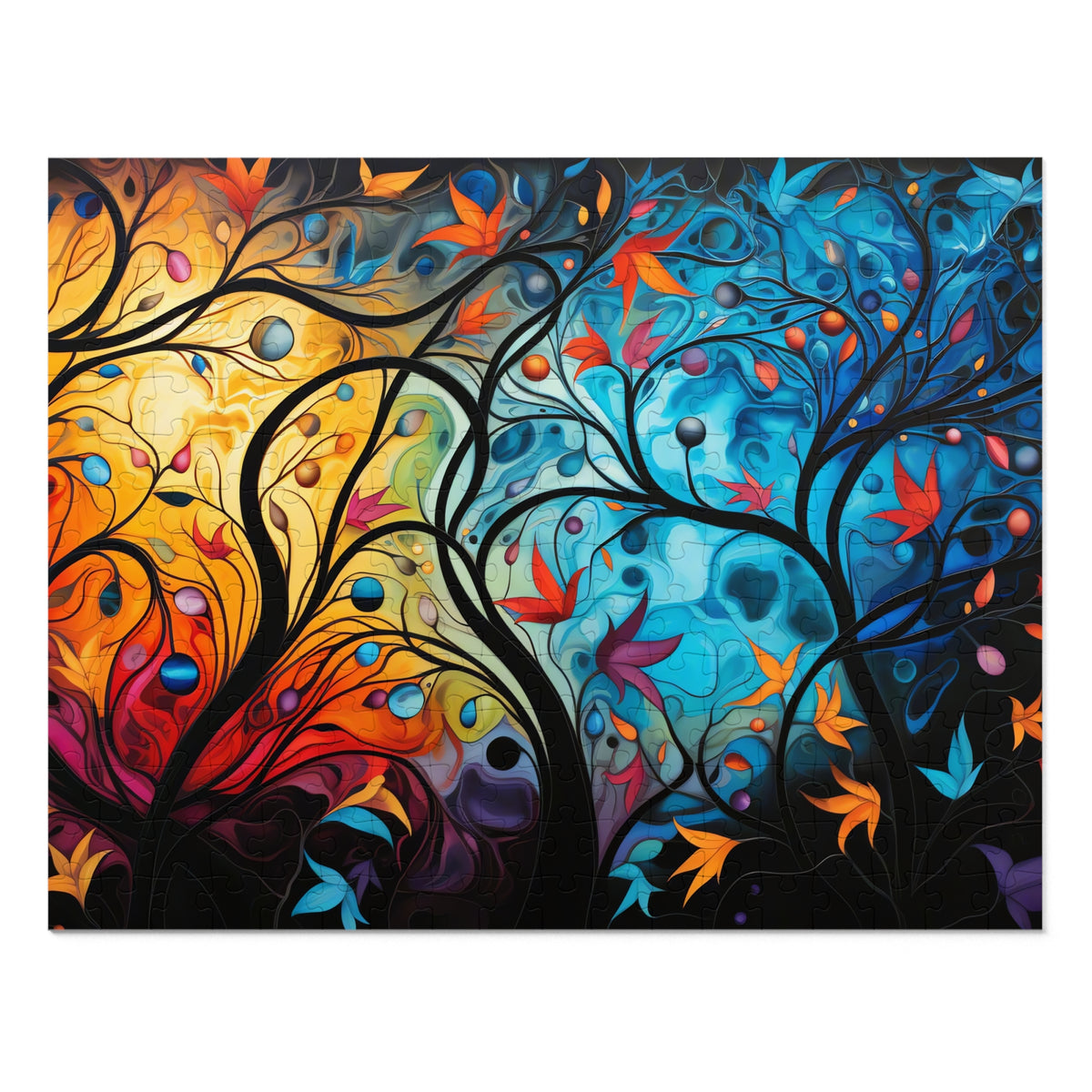 Glowing Autumn Woodland Jigsaw Puzzle with Tin – Luminous Art-Print Style