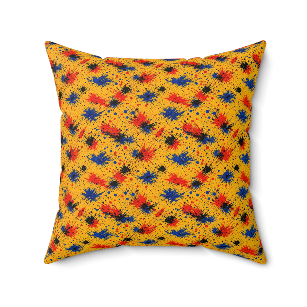 Dragged Smears Faux Suede Cushion – Action-Painting Abstract Pattern